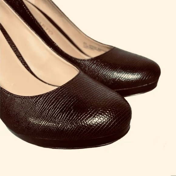 FRANCO SARTO Baroque Platform Heel, Rounded Toe, Brown - Picture 4 of 9